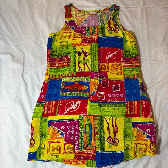 Colorful Patchwork Patterned Sun Dress - Picture 2 of 9